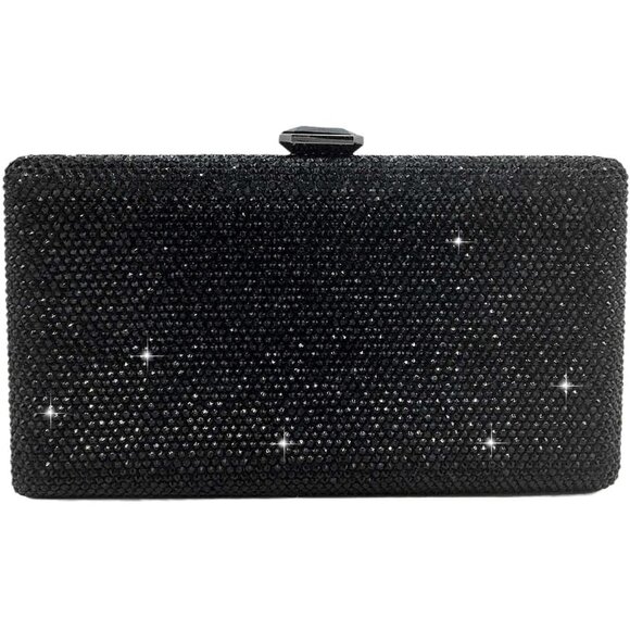 Heavyweight Crystal Clutch with Push Lock Closure & Fashionable Design